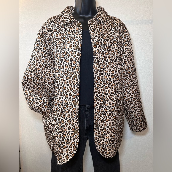Silk Club Jackets & Blazers - Vintage Silk Club Leopard Print Quilted Jacket